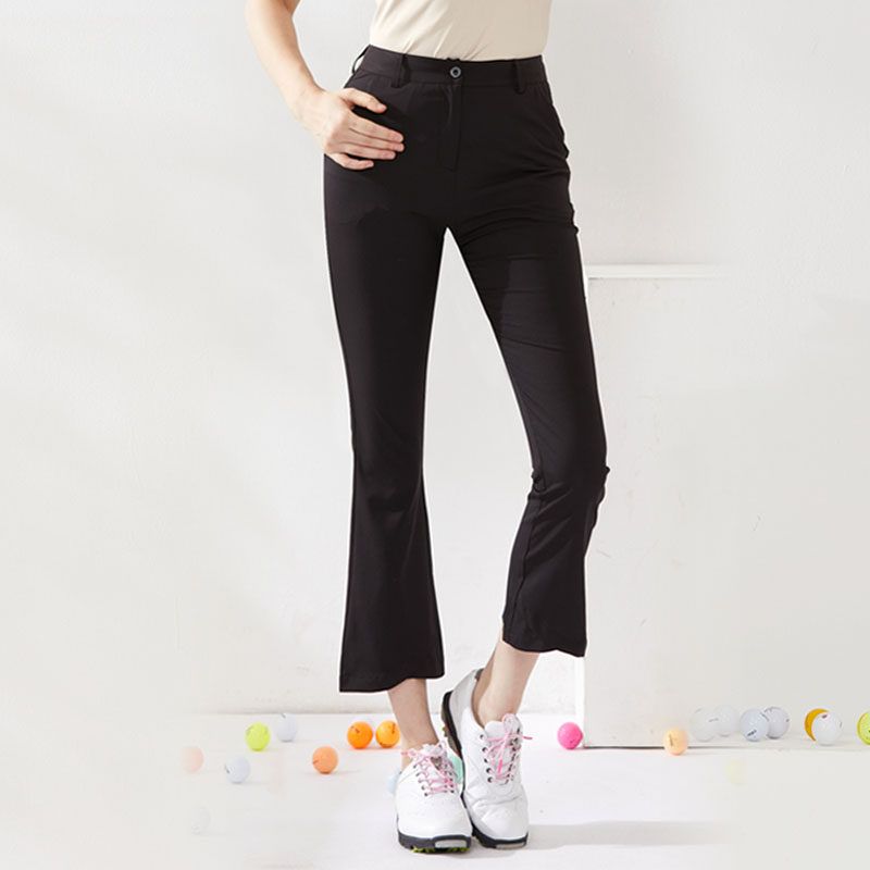 高尔夫裤子女golf球服装九分裤春夏运动弹力高腰显瘦球裤微喇叭裤