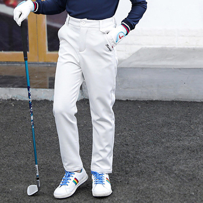 儿童高尔夫衣服冬天男童加绒裤高尔夫裤子中大童长裤防风保暧球裤