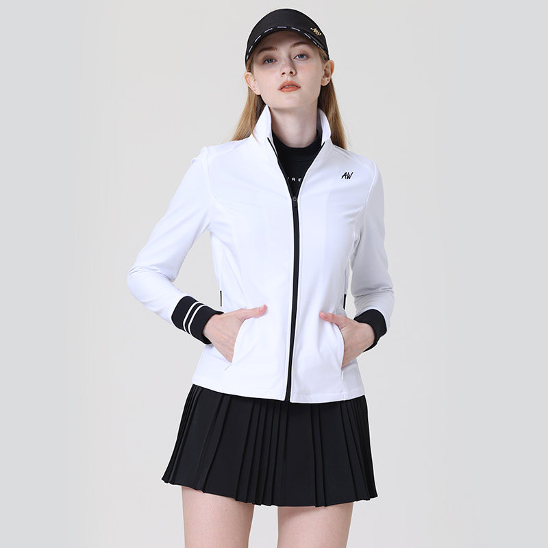 AW高尔夫女装外套羊绒保暧golf风衣防风防水高弹修身显瘦运动上衣