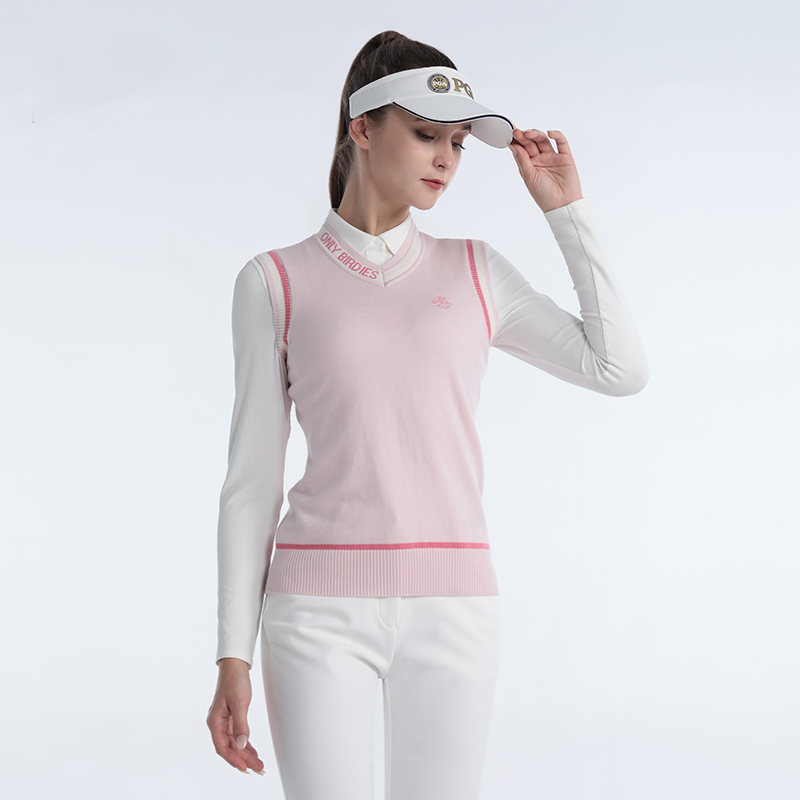 PGA高尔夫服装女马甲V领背心秋款