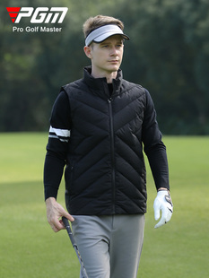 高尔夫服装男士羽绒服马甲秋冬款防风保暖背心golf男装白鸭绒外套