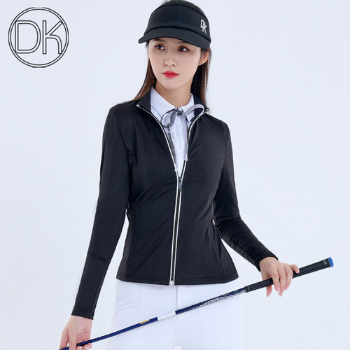 DK高尔夫女装秋冬外套GOLF夹克黑