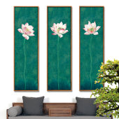 禅意中式 饰画 挂画东南亚瑜伽馆客厅背景墙画酒店茶楼复古风荷花装