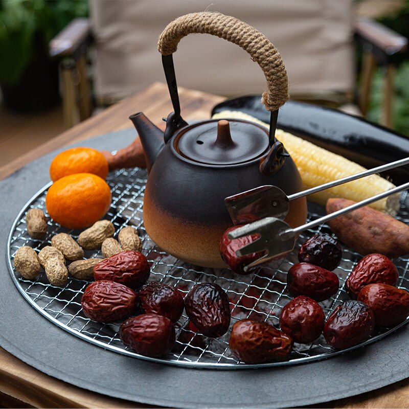 实木老式烤火盆铸铁炭火盆冬季取暖烤火炉室内家用炭盆烧烤架碳盆