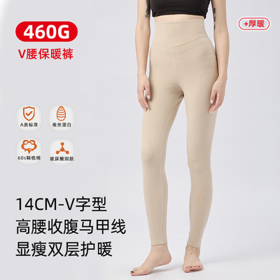460G腈纶德绒高腰秋裤V字马甲线