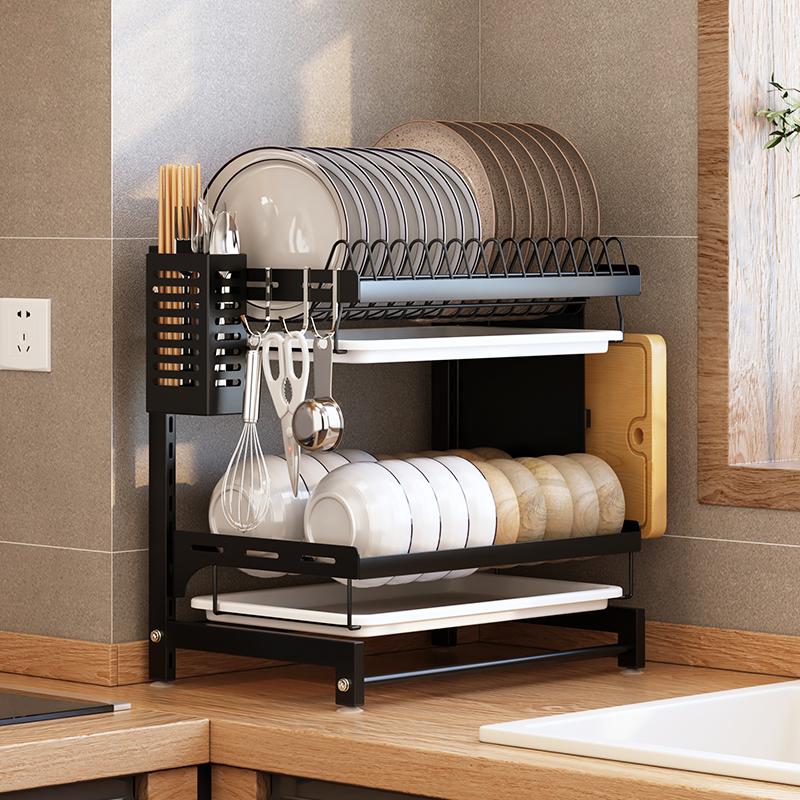 厨房碗碟收纳架双层沥水架