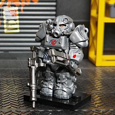 黑科技国产积木兼容小颗粒黑科技核辐射人仔辐射动力机甲T60武器