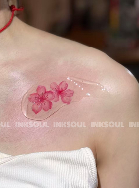 花映成双 | 粉色樱花浪漫花钿花瓣舞台表演清新纹身ins春晚化妆贴