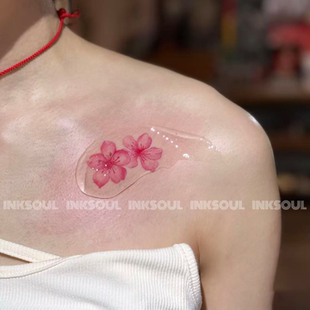 花映成双 | 粉色樱花浪漫花钿花瓣舞台表演清新纹身ins春晚化妆贴