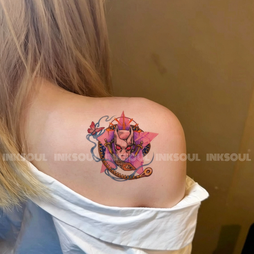 INKSOUL蝶锁皇后日系小众纹身贴