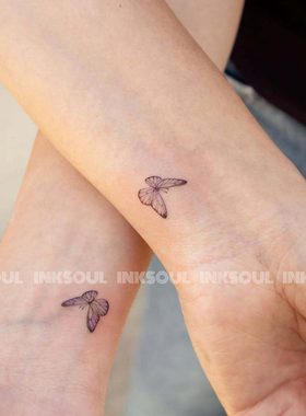 指间蝶舞 | 情侣印记草本蝴蝶黑色之美浪漫文艺ins风手腕胸口贴纸