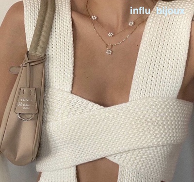 天然珍珠小雏菊手工多层叠戴美国