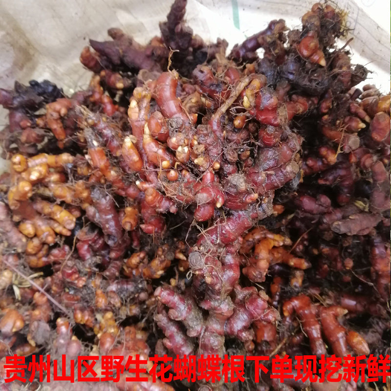 贵州野生花蝴蝶根中药材皂药根 拐枣七 鸡脚七血当归500g包邮新鲜