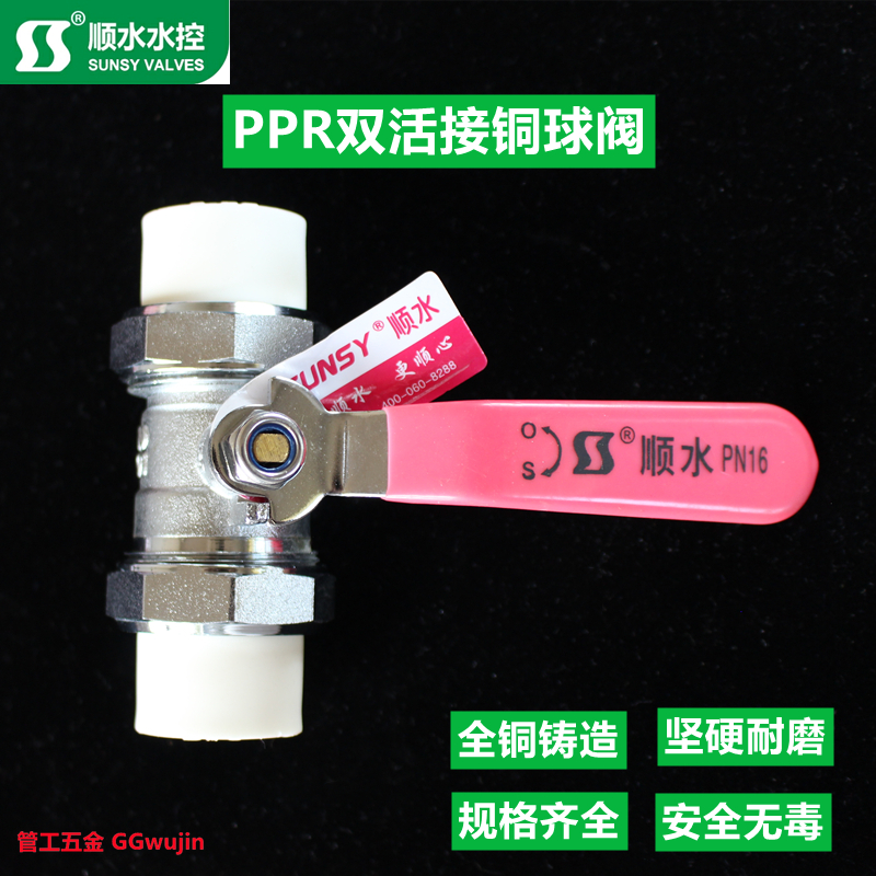 顺水双活接球阀ppr开关热熔4分20