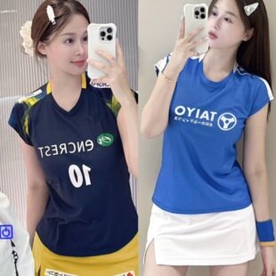 26田口真彩新款爆款羽毛球服女飞袖速干透气JP版大赛服团购定制