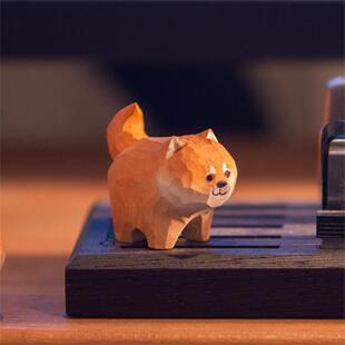 柴犬橘猫布偶猫二哈手工木雕小猫咪小狗摆件创意礼物Kevin的木头