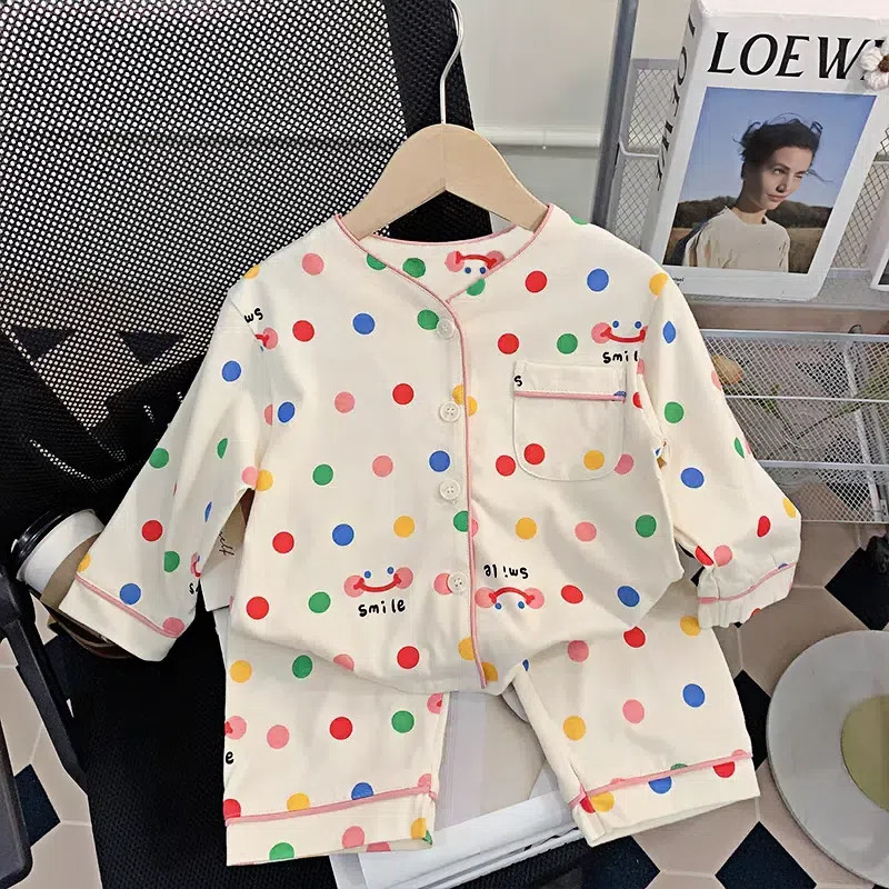 新款宝宝卡通可爱开衫家居服套装