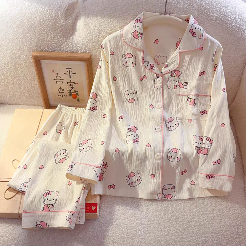 春秋爱心kitty儿童云朵棉家居服
