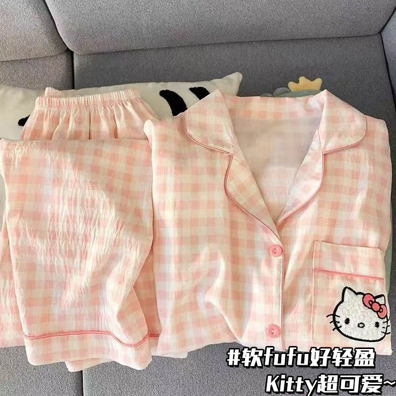 可爱卡通开衫亲子家居服两件套