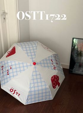 OSTT1722〈蘑菇晴雨伞〉黑胶两用防晒紫外线折叠可爱ins晴雨伞