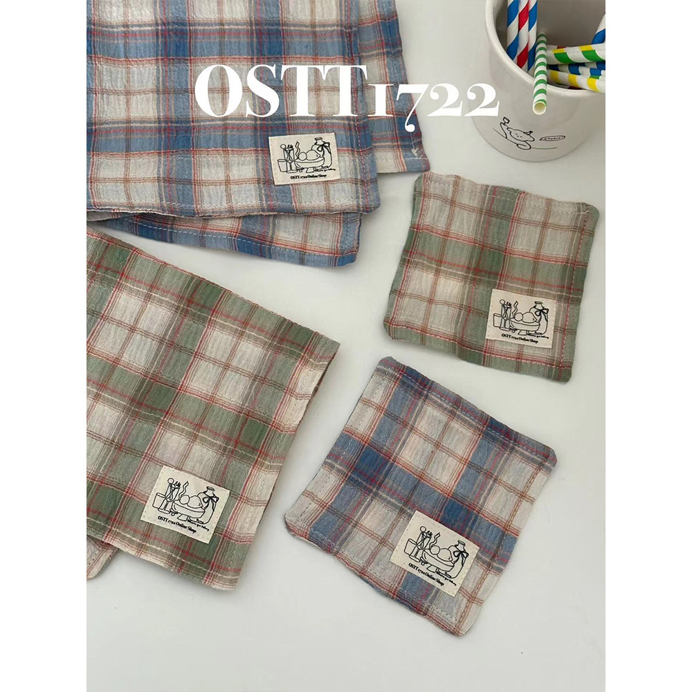 OSTT1722〈四月春光〉布艺餐杯垫ins彩色格子简约春日氛围感居家图片