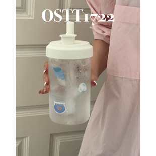 〈自由盛夏〉玻璃随行吸管杯OSTT1722原创设计耐热耐冷简约插画