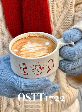 OSTT1722 〈冬日雪人马克杯〉原创SweetWinter系列咖啡牛奶陶瓷杯