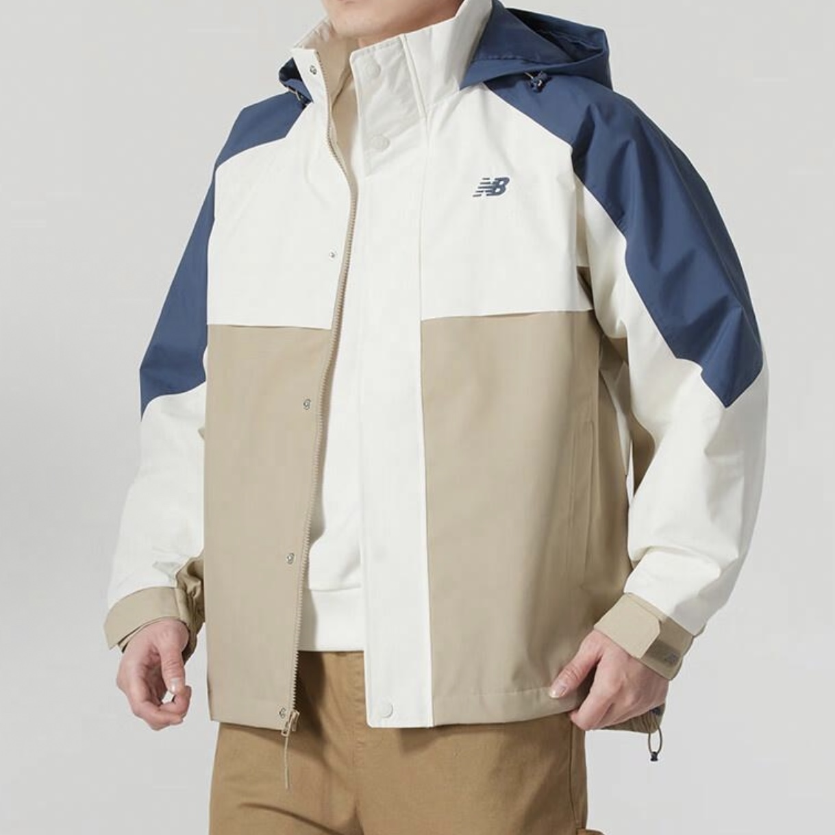 New Balance SS25 时尚舒适百搭长袖夹克外套蓝棕色AMJ51310-VTI