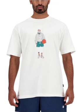 NewBalance田径篮球风格短袖 落肩袖T恤男款海盐MT41578-SST