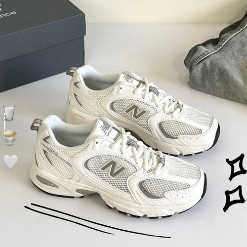New Balance NB 530 舒适防滑耐磨 低帮 跑步鞋白灰色U530CSB