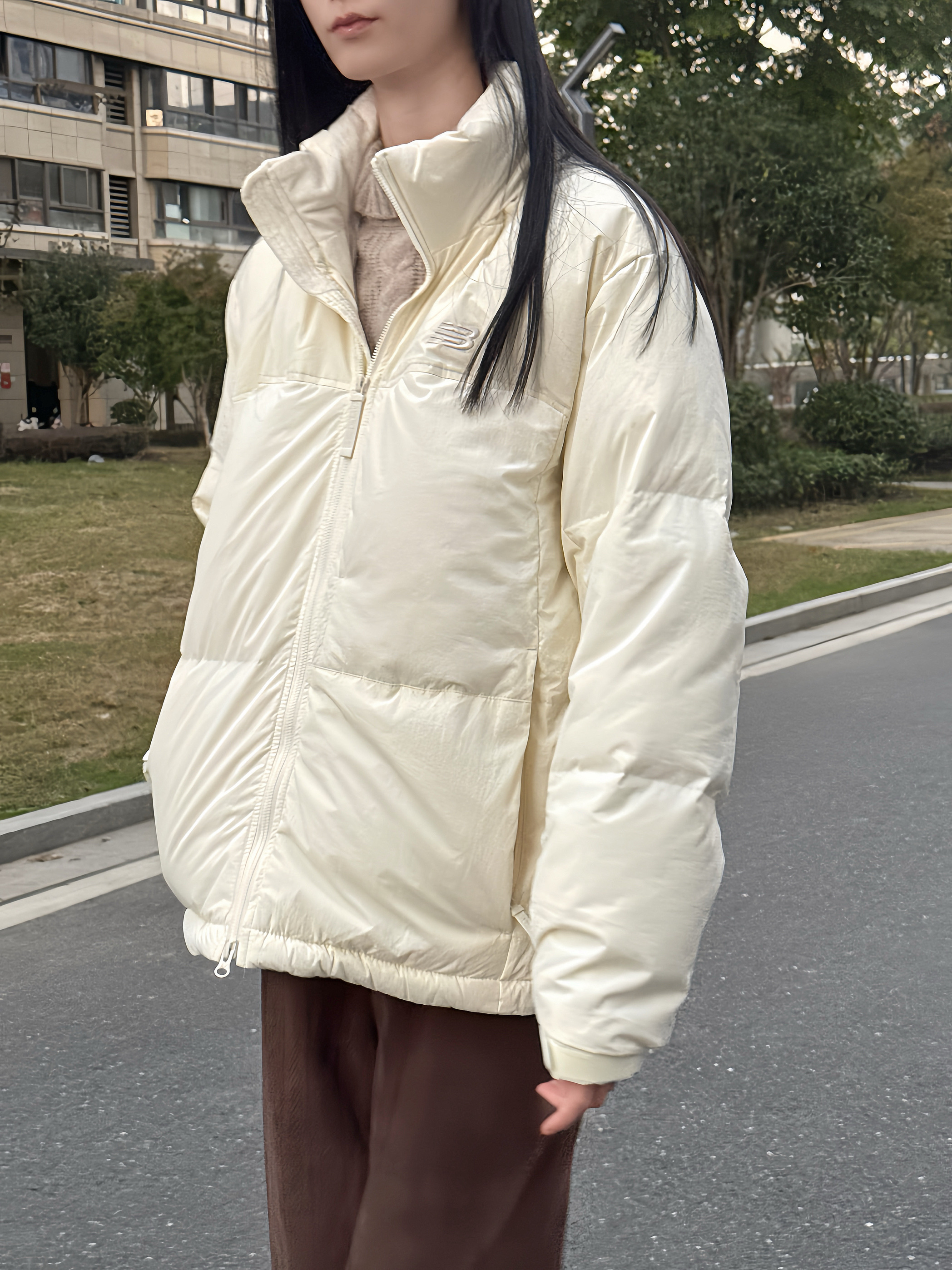 New Balance NB 24秋冬新款男女短款羽绒服立领外套冬NPE42021-IV