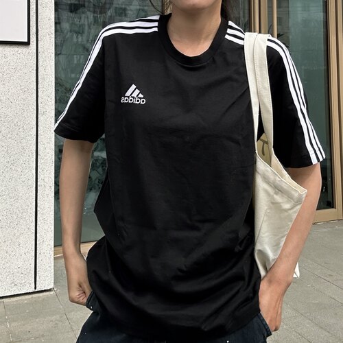 adidas ESSENTIALS SINGLE JERSEY 针织纯棉短袖T恤男款KU3923