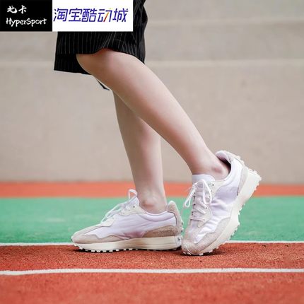 New Balance NB 327 复古 轻便 低帮跑步鞋女款白灰拼接WS327SFD