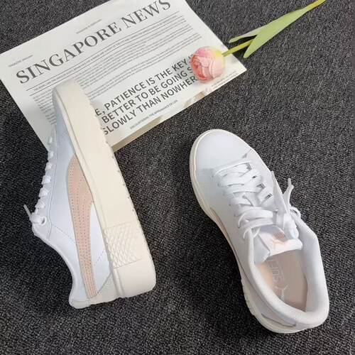 PUMA彪马 Smash 舒适轻盈 耐磨 低帮 板鞋  白粉色 392979-02