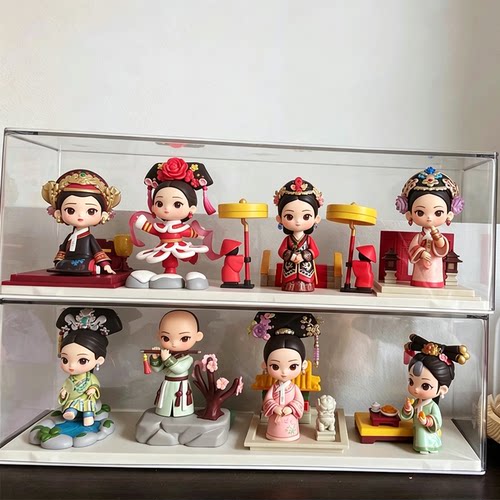 甄嬛传盲盒展示架亚克力手办立牌摆件柜子透明防尘小野玩偶收纳盒