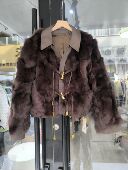 时尚 冬季 百搭显瘦狐狸毛皮草外套真皮绵羊皮拼皮毛大衣女 新款 反季