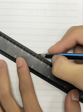 钛爱玩TACRAY  钛合金黑色色直尺学生文具精密尺子金属设计师工具