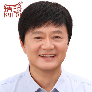 假发男式短发韩版帅气中老年假发套男士真人发真发轻薄透气全头套