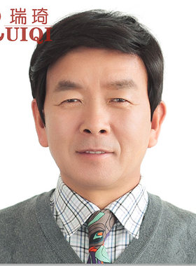 中老年男士直发真发爸爸假发男式