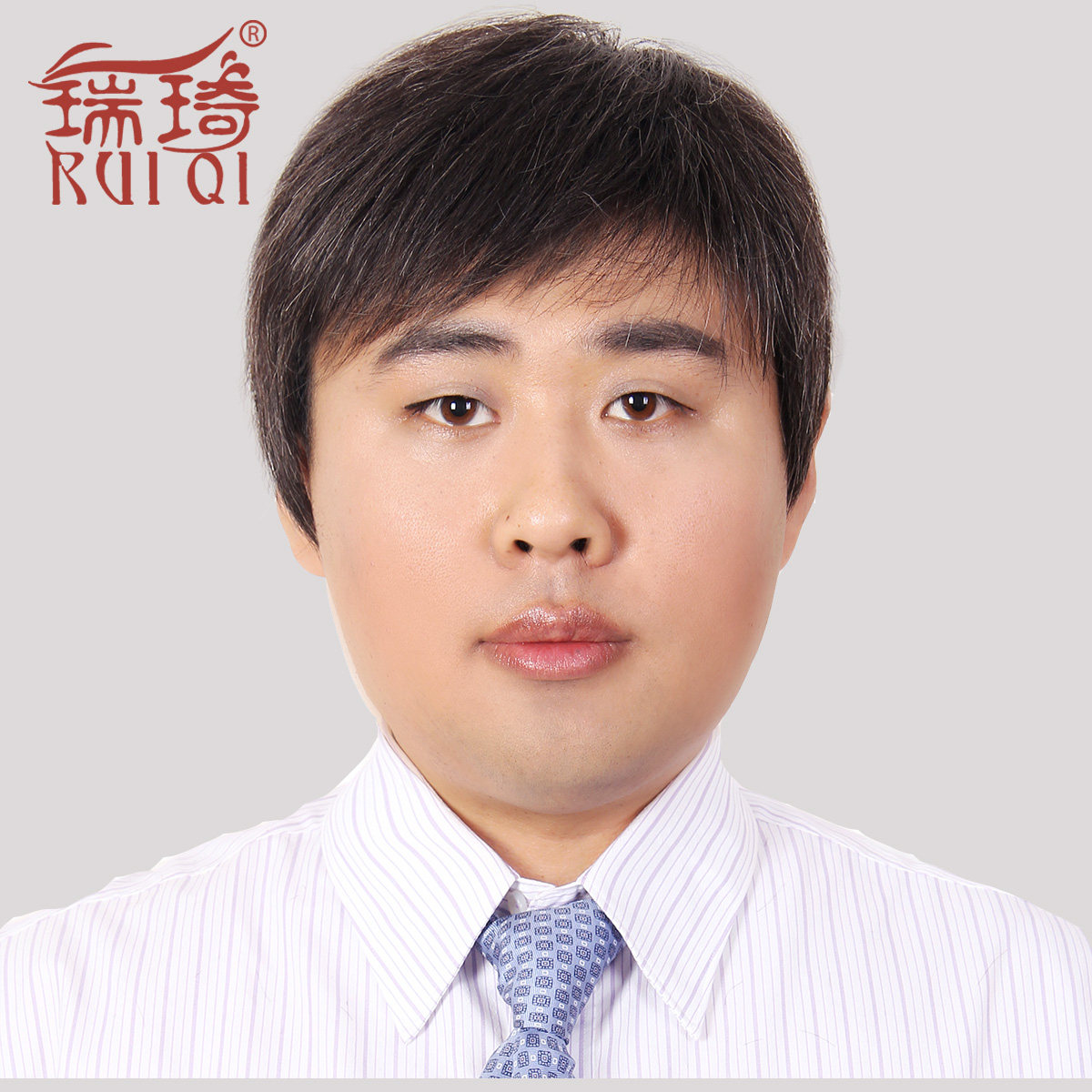 新款花白老年男假发男士中老年