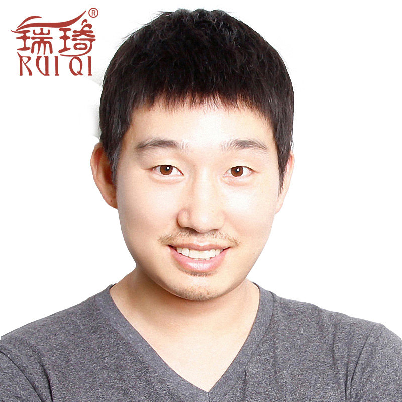 男生假发 男韩版毛寸发帅气自然手织假发真人发丝 男真发假发短发