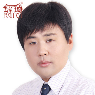 假发男短发中老年男士真人发丝秃顶发手织发整顶轻薄透气递针发套