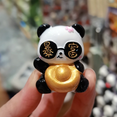 熊猫冰箱贴可爱熊猫树脂立体磁性贴熊猫摆件创意可爱公仔玩具礼品