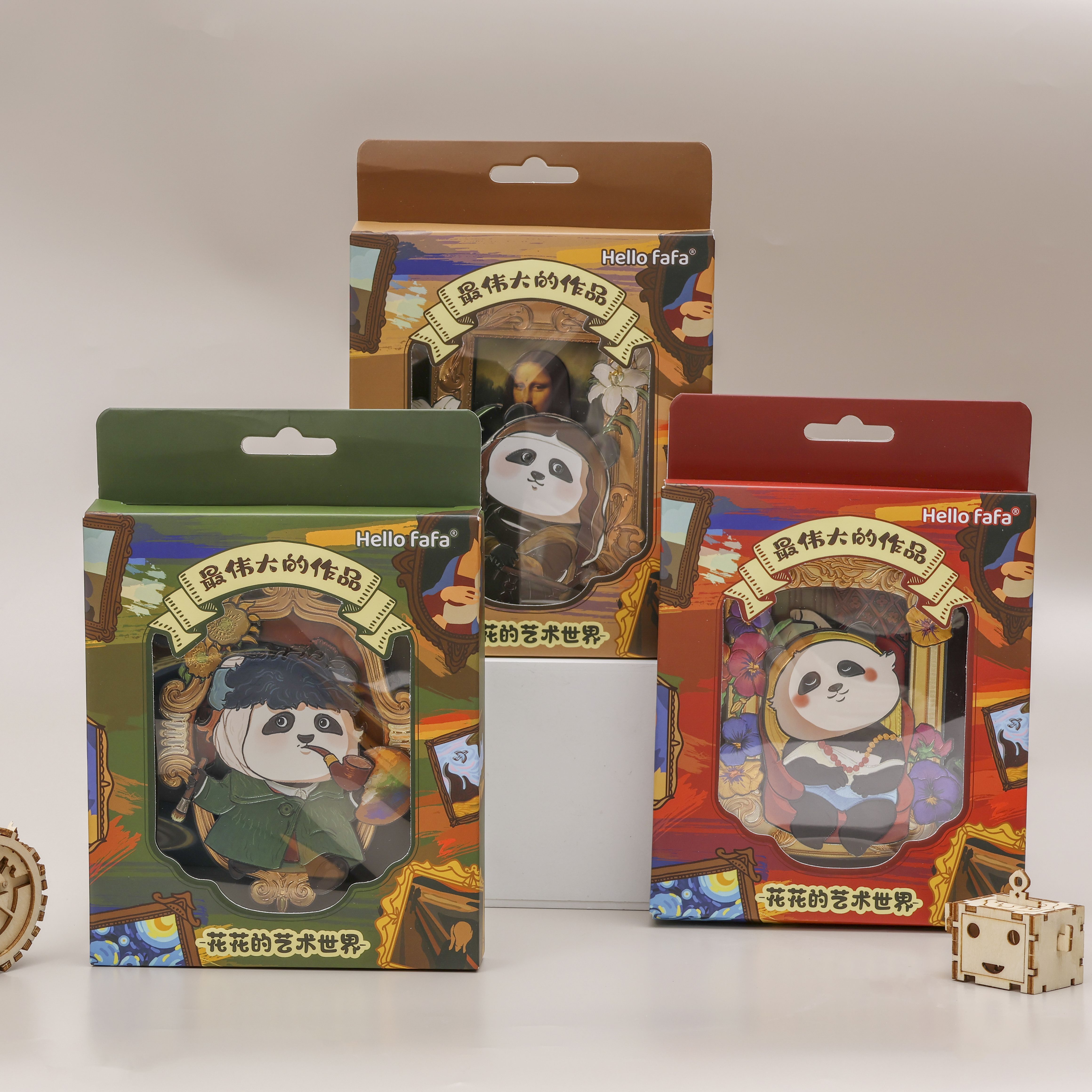 熊猫冰箱贴萌版蒙娜丽莎戴珍珠耳环少女世界名画冰箱贴磁性装饰贴