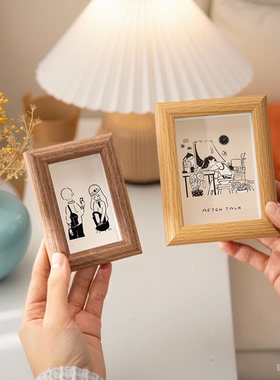 迷你中空相框存放纸币摆台画框拍立得展示百元框人像收藏装饰摆件