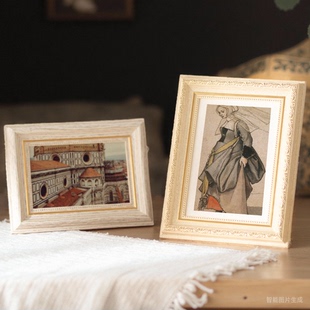 源头工厂美式5相框复古7桌面摆台8寸6挂墙10可放照片A4欧式高级感