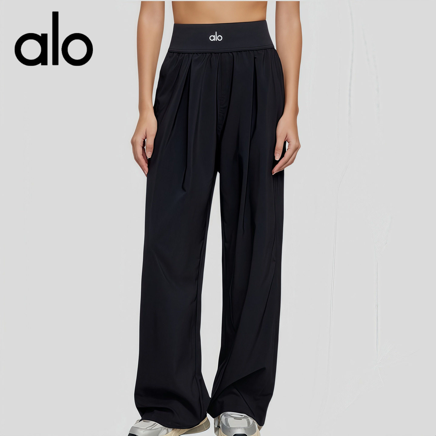 AIo宽松休闲运动裤女夏高腰显瘦瑜伽裤透气垂感直筒口袋阔腿卫裤,运动/瑜伽/健身/球迷用品,瑜伽长裤,淘宝优惠券,粉丝福利购,淘宝优惠卷