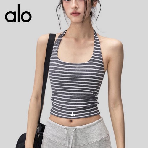 AIo健身带胸垫瑜伽背心外穿挂脖运动内衣性感美背普拉提训练上衣