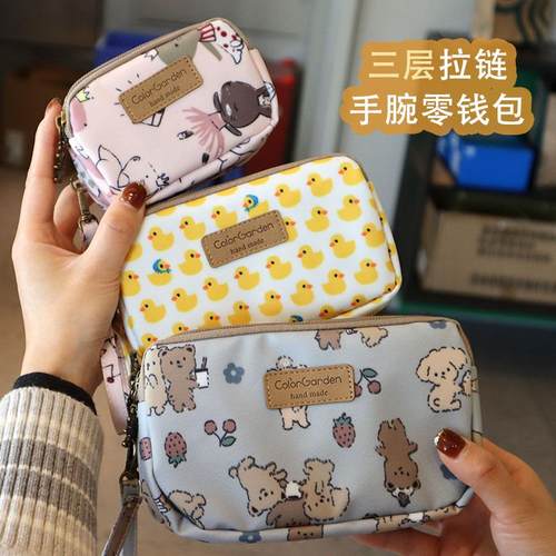 韩国印花2025新款拉链零钱包可爱
