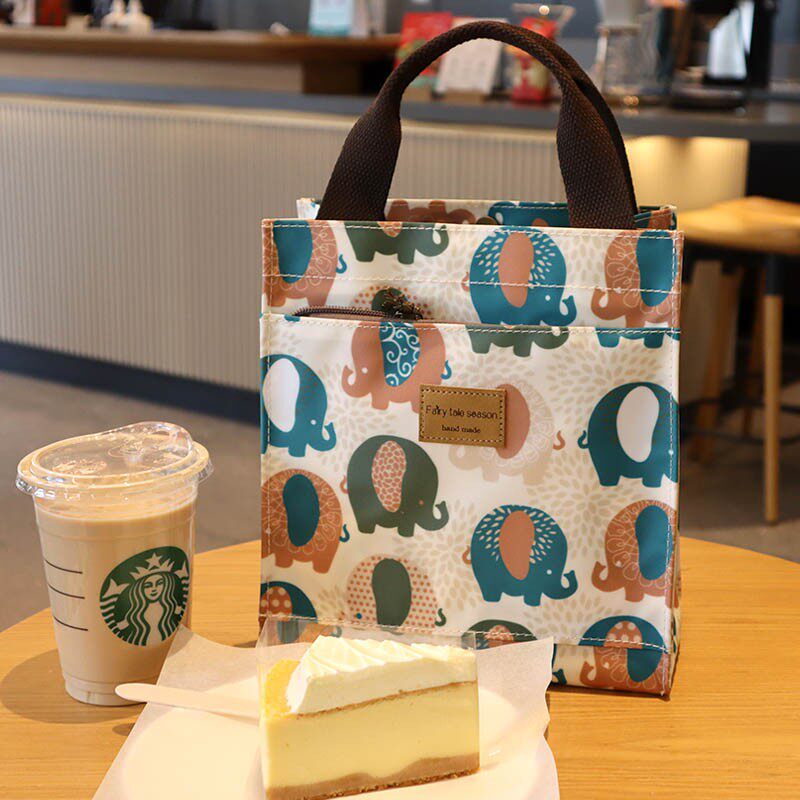 日式卡通可爱防水牛津布便当包饭盒袋学生休闲手提袋手拎包妈咪包